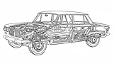 Fiat 1500 (1961) - Durchsichtszeichnung