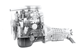 Fiat 1500 (1965) – der Motor von der Ansaugseite gesehen