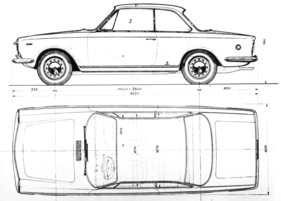 Fiat 1500 Berlinetta Vignale (1962) - auf einer Skizze