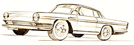 Fiat 1500 Vignale (1959) - gezeigt in Turin im Jahr 1959, Skizze von Michelotti