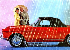Fiat 1600 S Cabriolet (1963) - zuverlässiger Wetterschutz - Aufnahme aus einem Verkaufsprospekt von 1963