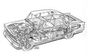 Fiat 1800 (1959) - Durchsichtszeichnung