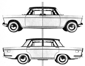 Fiat 1800 (1959) - Experiment zur Darstellung der Symmetrie der Karosserie