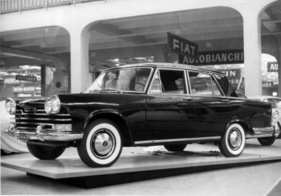 Fiat 2100 Speciale - neue Limousine in Luxusausführung mit geänderter Kühlerverschalung und dezenter Ausstattung - Genfer Autosmobilsalon 1959