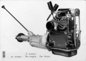 Fiat 500 (1936) - der wassergekühlte Vierzylindermotor samt Getriebe