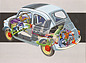 Fiat 500 (1959) - die Technik sichtbar gemacht (© Fiat, 1959) Fiat 500 (1959) - die Technik sichtbar gemacht (© Fiat, 1959)