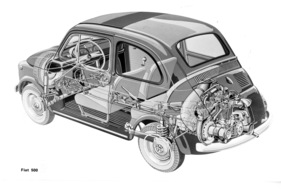 Fiat 500 (1965) - Durchsichtszeichnung Fiat 500 (1965) - Durchsichtszeichnung