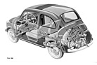 Fiat 500 (1965) - Durchsichtszeichnung