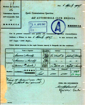 Fiat 508 C 1100 CarGem (1937) - Entry Mille Miglia 1947