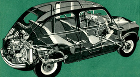 Fiat 600 (1955) - Röntgenzeichnung Fiat 600 (1955) - Röntgenzeichnung