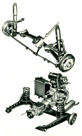 Fiat 600 (1955) - Vorder- und Hinterradufhängungen Fiat 600 (1955) - Vorder- und Hinterradufhängungen