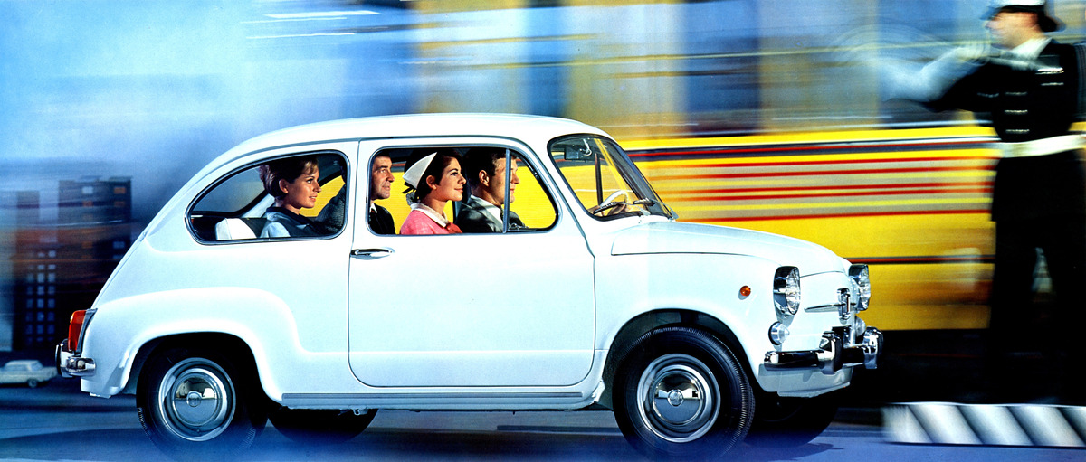 Fiat 600 D (1966) - für die ganze Familie, und das auf nur 3,315 Metern Länge - Abbildung aus einem Verkaufsprospekt