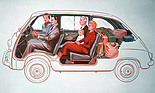 Fiat 600 Multipla (1956) - viel Platz für Gepäck, wenn die dritte Sitzreihe leer bleibt
