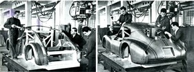 Fiat 8 V (1952) - Herstellung der Stahlkarosserie bei Fiat