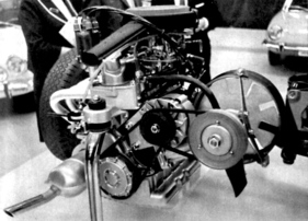 Fiat 850 Sport (1968) - der Motor im ausgebauten Zustand