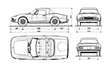 Fiat Dino Spider (1971) - Abmessungen und Dimensionen