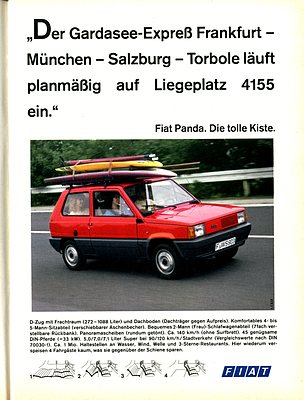 Fiat Panda 45 (1983) - der Beginn des Werbekampfes gegen die Deutsche Bahn