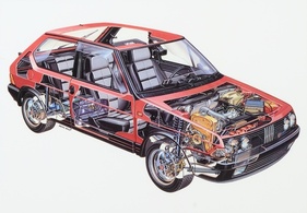 Fiat Ritmo Abarth 130 TC (1983) – Schnittzeichnung