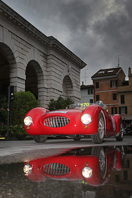 Fiat Roselli Colli 1100 Sport (1949) an der Mille Miglia 2013 - Die gute Seite des schlechten Wetters: Eindrückliche und seltene Szenerien