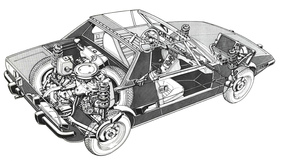 Fiat X 1/9 (1973) - Durchsichtszeichnung