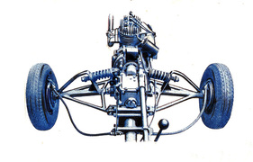 Fimer 250 (1948) - Blick auf den Heckmotor und die Hinterachse Fimer 250 (1948) - Blick auf den Heckmotor und die Hinterachse