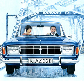 Ford 17M 1700 S (1967) - leicht beschönigende Illustration aus dem Verkaufsprospekt von 1967