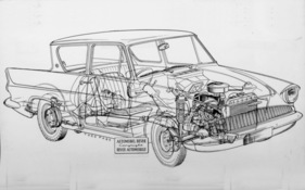 Ford Anglia (1959) - Durchsichtszeichnung