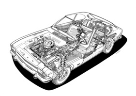 Ford Capri (1969) - Durchsichtszeichnung des ersten Capri