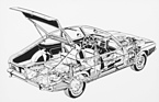 Ford Capri (1974) – Durchsichtszeichnung
