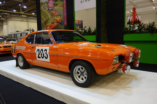 Ford Capri RS 2600 (1972) – gefahren von Schimpf/Zauner bei der Rallye Monte Carlo 1973 – Essen Motor Show 2023