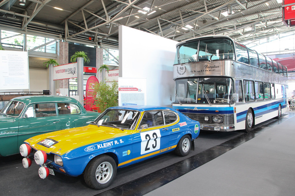 Image: Ford Capri - took part in the 1972 Olympic rally, just like the press bus behind it - IAA Mobility 2021