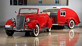 Image: Ford Convertible Sedan and Teardrop Travel Trailer (1935) - as lot 206 at the Broad Arrow "The Academy of Art University Collection" San Francisco Auction 2025