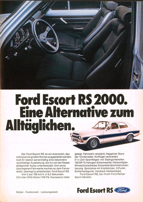 Ford Escort RS 2000 (1974) - in der Werbung - eine Alternative zum Alltäglichen