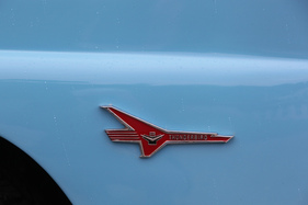 Ist es ein Vogel? Ist es ein Flugzeug? Nein, es ist ein Fender-Badge, das auf den 228 PS starken V8 hinweist.