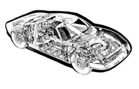 Ford GT 40 (1964) - Durchsichtszeichnung der ersten Version des amerikanischen Sportwagens
