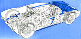 Ford GT 40 (1964) - Durchsichtszeichnung der ersten Version