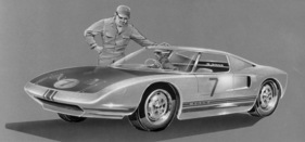 Ford GT 40 (1964) - frühe Zeichungen zeigen schon den fast fertigen Wagen