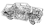 Ford Lotus Cortina (1963) - Durchsichtszeichnung