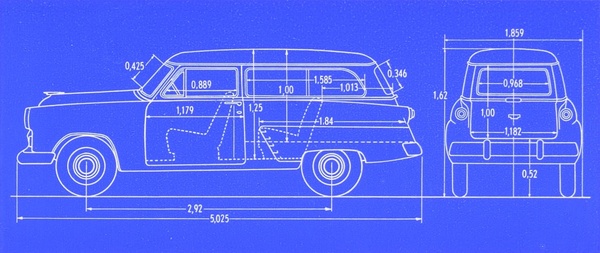 Ford Mainline Ranch Wagon (1953) - Dimensions