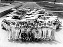 Ford-Motorsportler Glemser, Pinske und Niedzwiedz mit Ladies Cup-Jahrgang 1984
