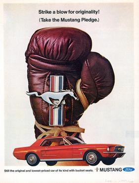 Ford Mustang (1967) - Inserat von 1967 - immer noch der günstigste Wagen seiner Art mit Sportsitzen