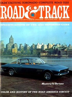 Ford Mustang by Bertone (1965) - auf dem Titelblatt von Road & Track January 1966 Ford Mustang by Bertone (1965) - auf dem Titelblatt von Road & Track January 1966