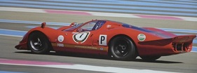 Ford P68 1968 - Restaurierte Version 2016 in Le Castellet. Die ursprüngliche reine Form leidet unter der modernen Verspoilerung, aber Safety first.