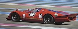 Ford P68 1968 - Restaurierte Version 2016 in Le Castellet. Die ursprüngliche reine Form leidet unter der modernen Verspoilerung, aber Safety first.