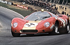 Ford P68 F3L (1968) - Erste Runden in Brands Hatch 1968 mit der typischen rot-goldenen Lackierung