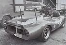 Der P69 im Fahrerlager von Brands Hatch 1969. Das grosse Reckteck im Heck ist der Kühlluftauslass