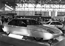 Ford Probe IV (1983) - fahrbereites Konzeptfahrzeug mit geradezu sensationellem Luftwiderstandsbeiwert von 0,15, nicht zuletzt dank vollverschalten Rädern und glattem Unterboden - am Genfer Automobilsalon von 1983