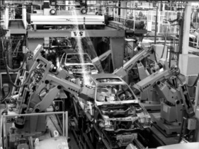 Ford Scorpio (1991) - Fertigung in Köln, 1340 Autos können pro Tag gebaut werden, 230 Roboter helfen dabei