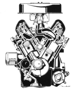 Ford Taunus 12 M (1963) - Schnittzeichnung des V4-Motors
