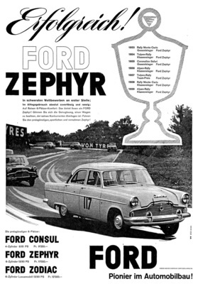 Ford Zephyr (1960) - Werbung - erfolgreich im Motorsport
